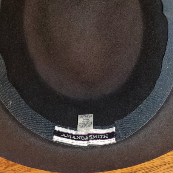Women's Amanda Smith Fedora Hat, Black, Wool, one size, Adjustable Brim Ex Con! - Picture 3 of 5